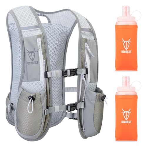 UTOBEST Leichte Trinkrucksack-Laufweste mit 350-ml-Flaschen, Grau UTOBEST Leichte Trinkrucksack-Laufweste mit 350-ml-Flaschen, Grau von UTOBEST