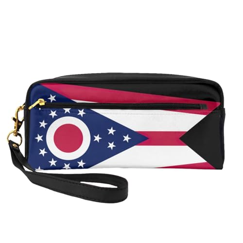 Ohio Make-up-Tasche mit Staatsflagge, Reise-Kosmetiktasche, Make-up-Tasche für Damen, Make-up-Organizer, Reiseutensilien, Schwarz , Einheitsgröße, Kosmetiktasche von UVBDF