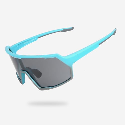 UVTQSSP Sportbrille, TR90 Rahmen Fahrradbrille, Herren Damen Sport Radsportbrillen für MTB Radfahren Laufen mit UV400 Schutz Laufbrille, Blaue Rahmen/Graue Linse UVTQSSP Sportbrille, TR90 Rahmen Fahrradbrille, Herren Damen Sport Radsportbrillen für MTB Radfahren Laufen mit UV400 Schutz Laufbrille, Blaue Rahmen/Graue Linse von UVTQSSP