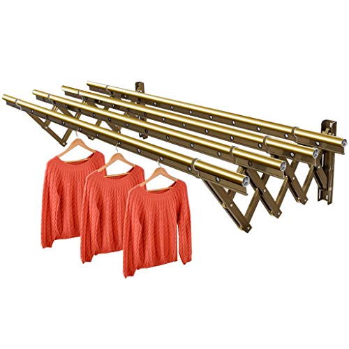 Airer Faltbarer Wäscheständer zum Trocknen, an der Wand montierter Wäscheständer, tragbarer ausziehbarer Wäscheständer, teleskopischer Push-Pull-Handtuchhalter, tragbar für drinnen und draußen (Größe: von UYDJAKX