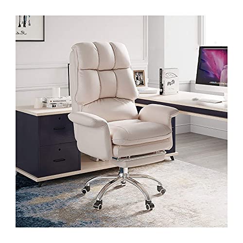 UYDJAKX Drehbarer Bürostuhl mit Fußstütze, Executive-Stuhl mit hoher Rückenlehne, verstellbar, moderner PU-Leder-Stuhl – bequemer Schreibtischstuhl für Zuhause und das Büro Star of Light von UYDJAKX