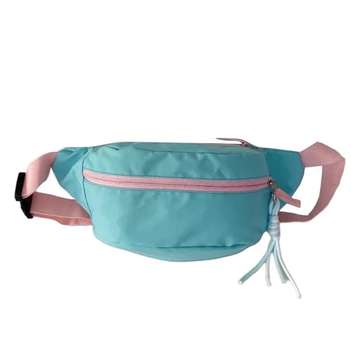 UYFRD Damen-Hüfttasche aus Nylon, kontrastierende Farben, Crossbody-Tasche, Sport-Umhängetasche für Ausflüge, blau, Einheitsgröße von UYFRD