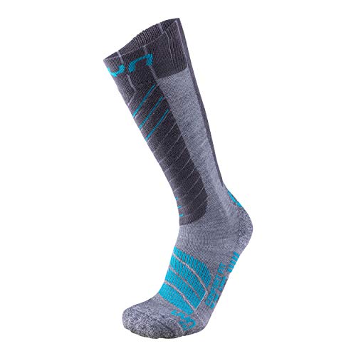 UYN Damen Ski Comfort Fit Damen Socke, Grey/Turquoise, 38 EU UYN Damen Ski Comfort Fit Damen Socke, Grey/Turquoise, 38 EU von UYN
