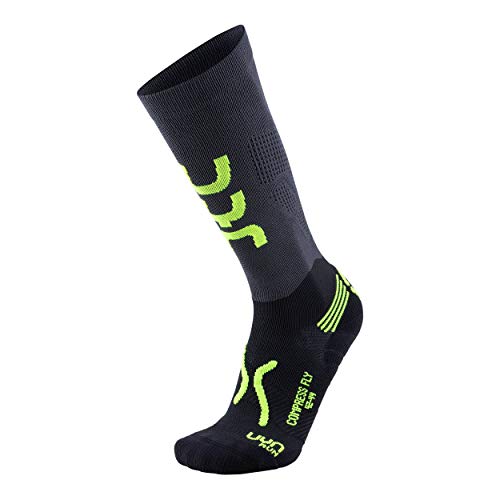 UYN S100070 Run Compression Fly Socks Men's Anthrazit/Fluogelb 47 von UYN