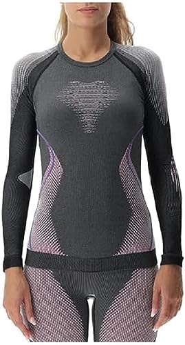 UYN Damen Evolutyon Uw Lg_Sl.Melange Shirt, Anthracite Melange/Raspberry/Purple, L/XL UYN Damen Evolutyon Uw Lg_Sl.Melange Shirt, Anthracite Melange/Raspberry/Purple, L/XL von UYN
