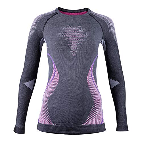 UYN Damen Evolutyon Uw Lg_Sl.Melange Shirt, Anthracite Melange/Raspberry/Purple, XS UYN Damen Evolutyon Uw Lg_Sl.Melange Shirt, Anthracite Melange/Raspberry/Purple, XS von UYN