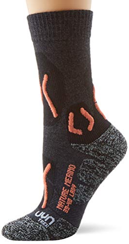 UYN Damen Nature Merino Trekking Socken, Anthracite/Coral, 35/36 von UYN