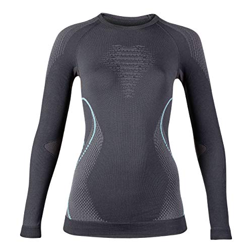 UYN EVOLUTYON DAMEN LANGÄRMLIGES UNTERHEMD, grau (Charcoal/Anthracite/Aqua), S/M UYN EVOLUTYON DAMEN LANGÄRMLIGES UNTERHEMD, grau (Charcoal/Anthracite/Aqua), S/M von UYN