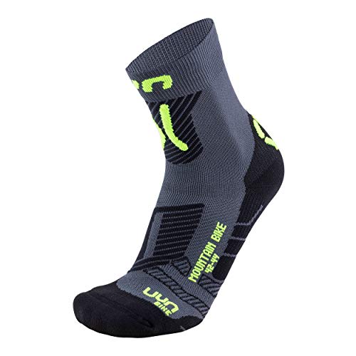 UYN HERREN MOUNTAINBIKESOCKEN, Anthracite/Yellow Fluo, 39/41 von UYN