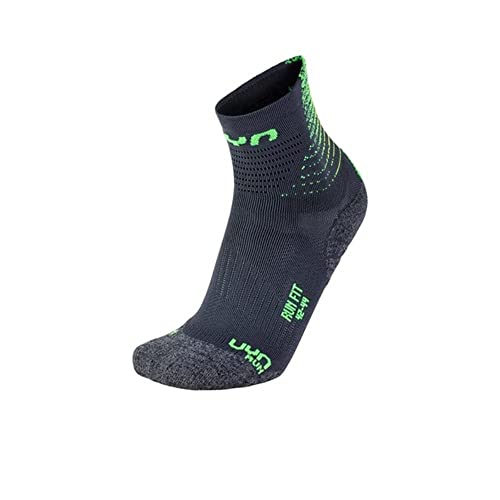 UYN Herren Run Fit Socke, Anthracite/Green Lime, 45/47 von UYN