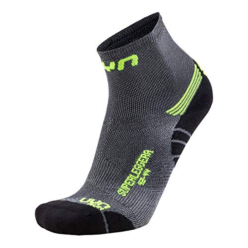 UYN Herren Run Superleggera Socke, Silver/Yellow Fluo, 45/47 von UYN