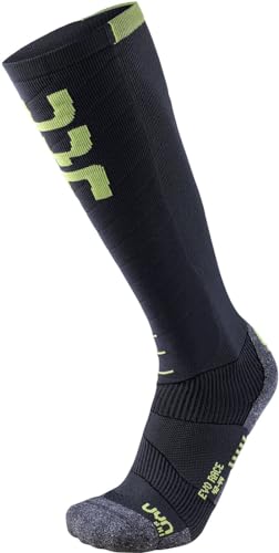 UYN Herren Ski Evo Race Herren Socke, Anthracite/Green Lime, 39-41 EU von UYN