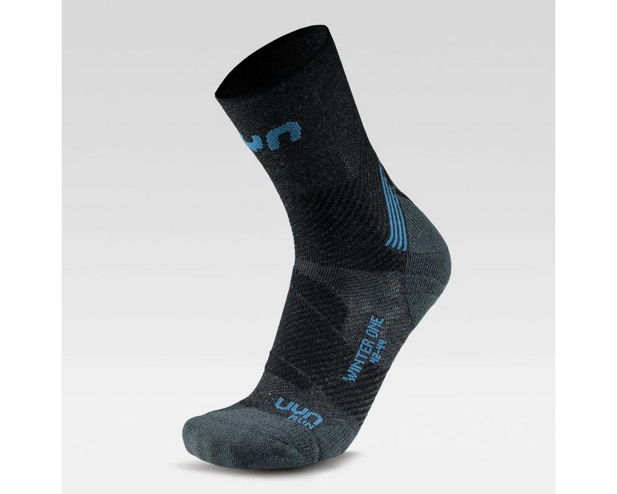 UYN Laufsocken UYN Man RUN Winter one socks anthracite/blue UYN Laufsocken UYN Man RUN Winter one socks anthracite/blue von UYN