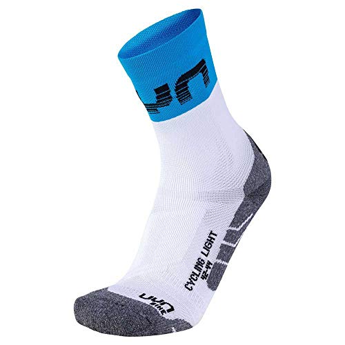 UYN LIGHT HERREN FAHRRADSOCKEN, White/Indigo Bunting, 35/38 von UYN