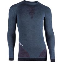 UYN Fusyon langarm Funktionsshirt Merinowolle Herren orion blue/bordeaux/pearl grey L/XL von Uyn