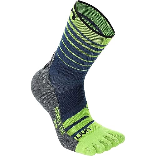 UYN S100318-A699 RUNNER'S FIVE Socks Herren Blue/Yellow Fluo 47 von UYN