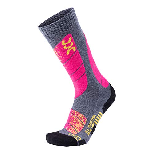 UYN Damen Ski All Mountain Damen Socke, Medium Grey Melange/Pink, 37-38 EU UYN Damen Ski All Mountain Damen Socke, Medium Grey Melange/Pink, 37-38 EU von UYN