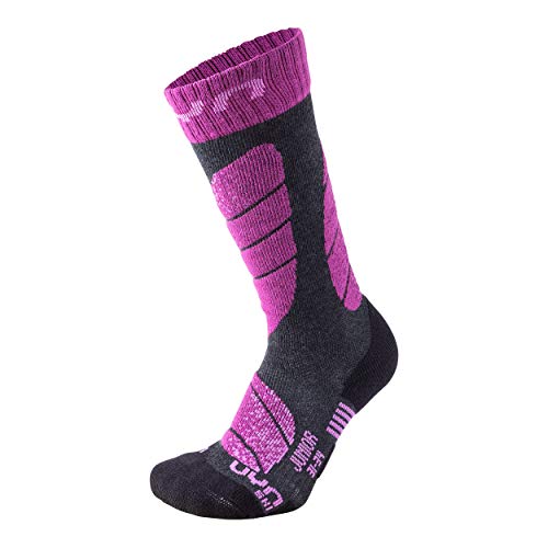 UYN Jungen Ski Kinder Socke, grau (Anthracite Melange/Violet), 24-26 EU UYN Jungen Ski Kinder Socke, grau (Anthracite Melange/Violet), 24-26 EU von UYN