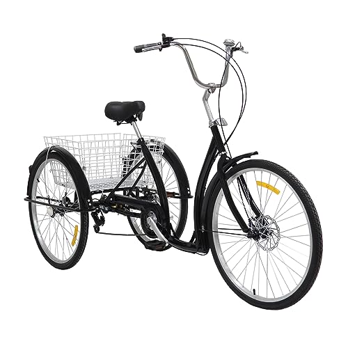 26 Zoll Dreirad für Erwachsene,6 Geschwindigkeits und Verstellbare Sitze Mit Einkaufskorb Adult Fahrrad,Stahlrahmen,Gummireifen Rutschfeste Verschleißfeste Räder,Geeignet Picknicks Outdoor Shopping 26 Zoll Dreirad für Erwachsene,6 Geschwindigkeits und Verstellbare Sitze Mit Einkaufskorb Adult Fahrrad,Stahlrahmen,Gummireifen Rutschfeste Verschleißfeste Räder,Geeignet Picknicks Outdoor Shopping von UYRTOY