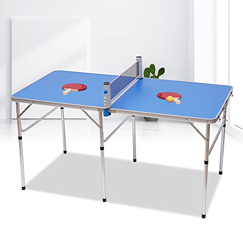 Tischtennisplatte, Tischtennisplatte – zusammenklappbar, Griff leicht zu transportieren, 152 x 76 x 76 cm, 2 Schläger und 3 Ping-Bälle – Pong von UYRTOY
