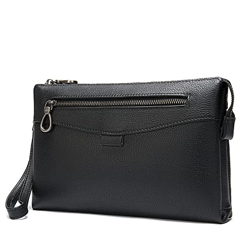 UYSZHKHL Clutch für Herren Herren-Leder-Clutch Lässige Leder-Umschlagtasche(24x4.5x16cm) von UYSZHKHL