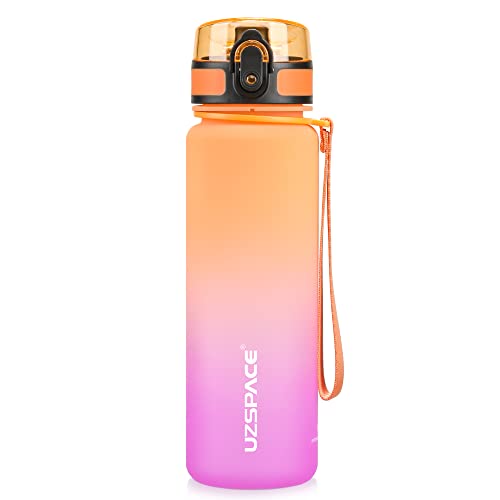 UZSPACE Trinkflasche 500ml/800ml/1L, Sport Trinkflasche Kinder Auslaufsicher, Tritan & BPA-frei Wasserflasche für fahrrad, fitness,Outdoor von UZSPACE