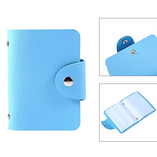 Uadme Geldbörse PU Leder Visitenkartenetui Brieftasche für 24 Karten Pocket Case in Blau, mehrfarbig, 60_x_180_cm von Uadme