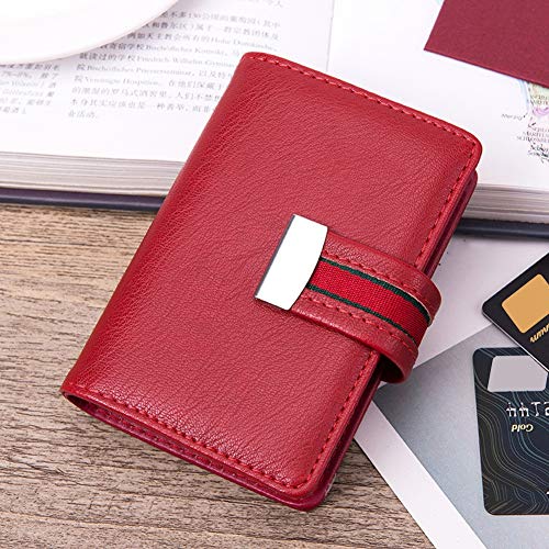 Uadme Kartenhalter Mini Mode RFID Frauen Kartenhalter PU Leder Bankkartenbox Visitenkartenetui Rot, mehrfarbig, 60_x_180_cm von Uadme