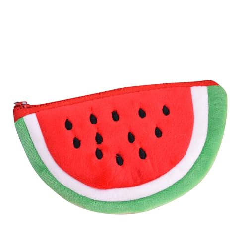 Wassermelonen-Wechseltasche, Süßes, Lustiges Design, Weiches Plüsch, Mini-Geldbörse, Mini-Geldbeutel mit Wassermelonen-Fruchtdruck, Reißverschluss für Lippenstifte, Ohrhörer, von Uadme