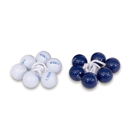 Uber Games Ladder Golf – Set mit 6 Ersatz-Golfball-Bolas – 3 x Marineblau und 3 x Weiß – Hergestellt aus echten Golfbällen von Uber Games