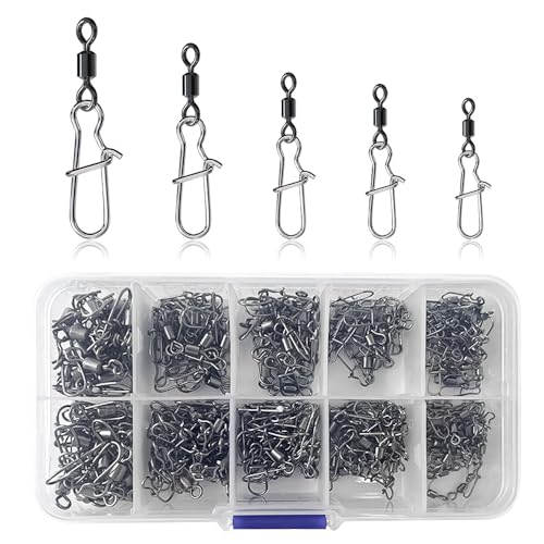 Udbrud 210 Stück Fishing Angel Wirbel Set, Angeln Drehgelenk mit Kugellagerwirbel und Karabiner Angelzubehör Set mit Box Edelstahl Lure Stecker Wirbel Interlock Snap Fischköder Angeln 2# 4# 5# 6# 8# Udbrud 210 Stück Fishing Angel Wirbel Set, Angeln Drehgelenk mit Kugellagerwirbel und Karabiner Angelzubehör Set mit Box Edelstahl Lure Stecker Wirbel Interlock Snap Fischköder Angeln 2# 4# 5# 6# 8# von Udbrud