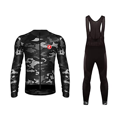 Uglyfrog Herren Radtrikot Set mit Fleecefutter Winddichte Warm Fahrradbekleidung Langarm MTB Fahrradjacke & Radlerhose für Herbst Winter von Uglyfrog-2