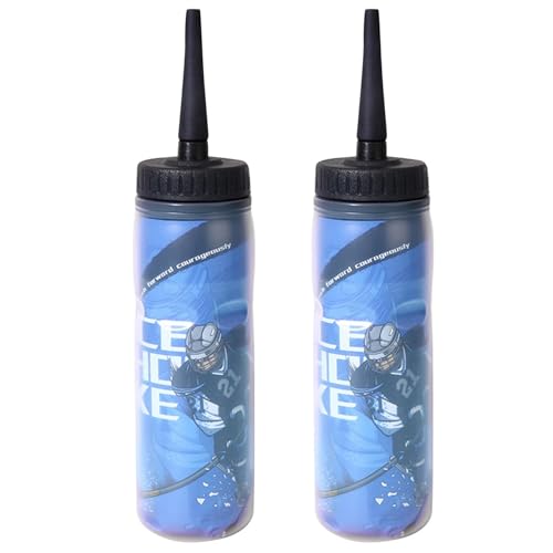 Uhidka 2X 650ML Eishockey-Wasserflasche, Tragbare Fußball-Flasche, Klassisches Sportflaschen-Mundstück mit Verlängerter Spitze von Uhidka