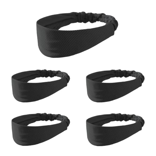 Uhidka Schwarzes Sport-Stirnband, Schweißabsorbierend und Atmungsaktiv, für und Sommer, Badminton, Stirnband, Antitranspirant, Turban von Uhidka