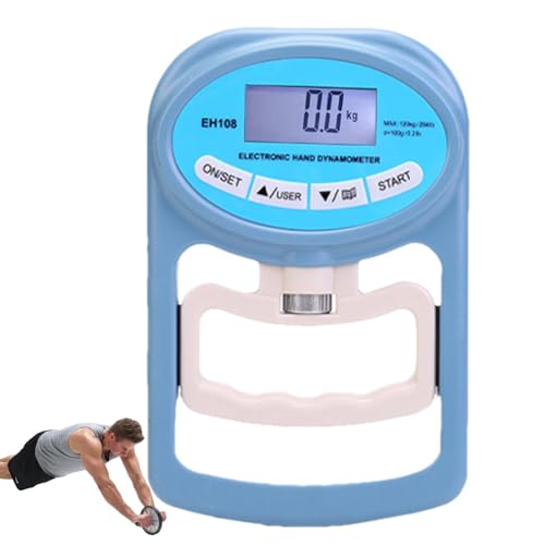 Uhngw Digitaler Handgriff-Krafttrainer, digitales Handdynamometer,Griffstärker-Handtrainer-Messgerät | 265 lb/120 kg Griffkraftmessgerät für Griffkrafttests und -training von Uhngw