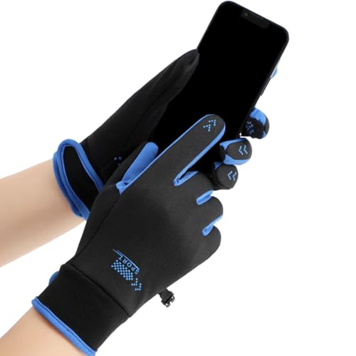 Uhngw Herren-Handschuhe für kaltes Wetter, wasserdichte Thermo-Handschuhe, Vollfinger-Handschuhe, winddicht, Touchscreen-Handschuhe, Motorrad-Reithandschuhe zum Radfahren, Angeln, Wandern von Uhngw