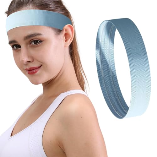 Uhngw Sport-Stirnband für Damen, elastisches Workout-Schweißband, Haarband, rutschfest, schnell trocknender Stoff, Yoga-Stirnband für Training, Basketball, Laufsport von Uhngw