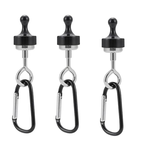 Uikdjgu Karabiner Clip Heavy Duty Magnet Hanger D-Form Zelt Schnallen für Outdoor-Camping-Haken 3 Stück - Schwarz von Uikdjgu