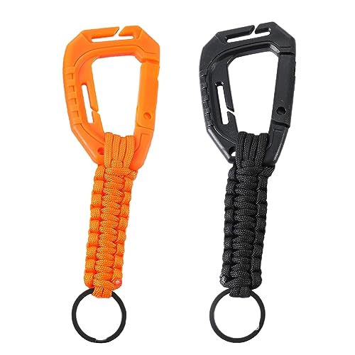 Uitndvyte 2 Stück Paracord Anhänger Schlüsselanhänger Mit Karabiner Paracord Lanyard Schlüsselanhänger Clip Zum Klettern Camping Wandern Rucksackreisen von Uitndvyte