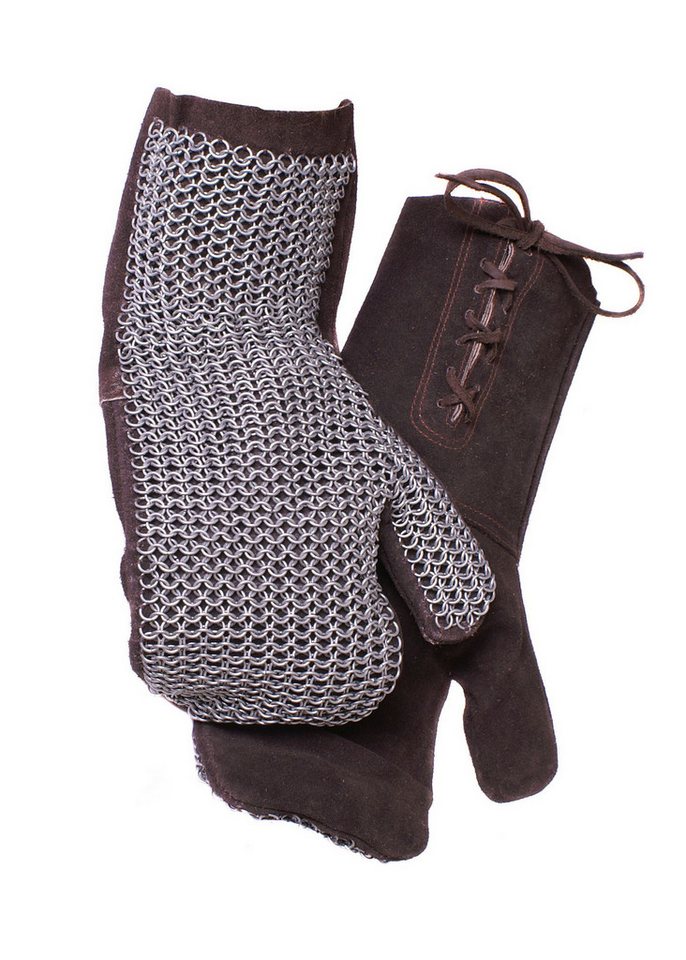Ulfberth Ritter-Kostüm Ulfberth Kettenfäustlinge, ID 6mm unbehandelt, braunes Leder Ulfberth Ritter-Kostüm Ulfberth Kettenfäustlinge, ID 6mm unbehandelt, braunes Leder von Ulfberth