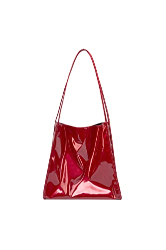 Ulisty Damen Veganes Lackleder Tragetasche Weich Shopper Tasche Lässig Schultertasche Mode Handtasche Tägliche Tasche Rot Ulisty Damen Veganes Lackleder Tragetasche Weich Shopper Tasche Lässig Schultertasche Mode Handtasche Tägliche Tasche Rot von Ulisty