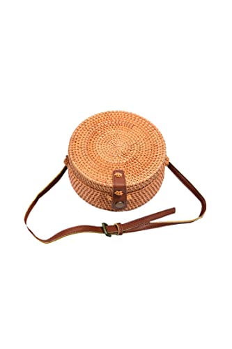 Ulisty Damen Rund Handgefertigt Rattan Tasche Kreis Handgewebt Stroh Tasche Korb Sommer-Strandtasche Schultertasche Umhängetasche braun Ulisty Damen Rund Handgefertigt Rattan Tasche Kreis Handgewebt Stroh Tasche Korb Sommer-Strandtasche Schultertasche Umhängetasche braun von Ulisty