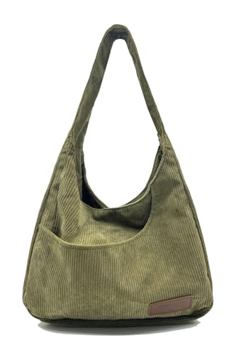 Ulisty Damen Cord Breiter Gurt Hobo Tasche Schultasche Shopper Handtasche Lässig Unterarmtasche Grün Ulisty Damen Cord Breiter Gurt Hobo Tasche Schultasche Shopper Handtasche Lässig Unterarmtasche Grün von Ulisty