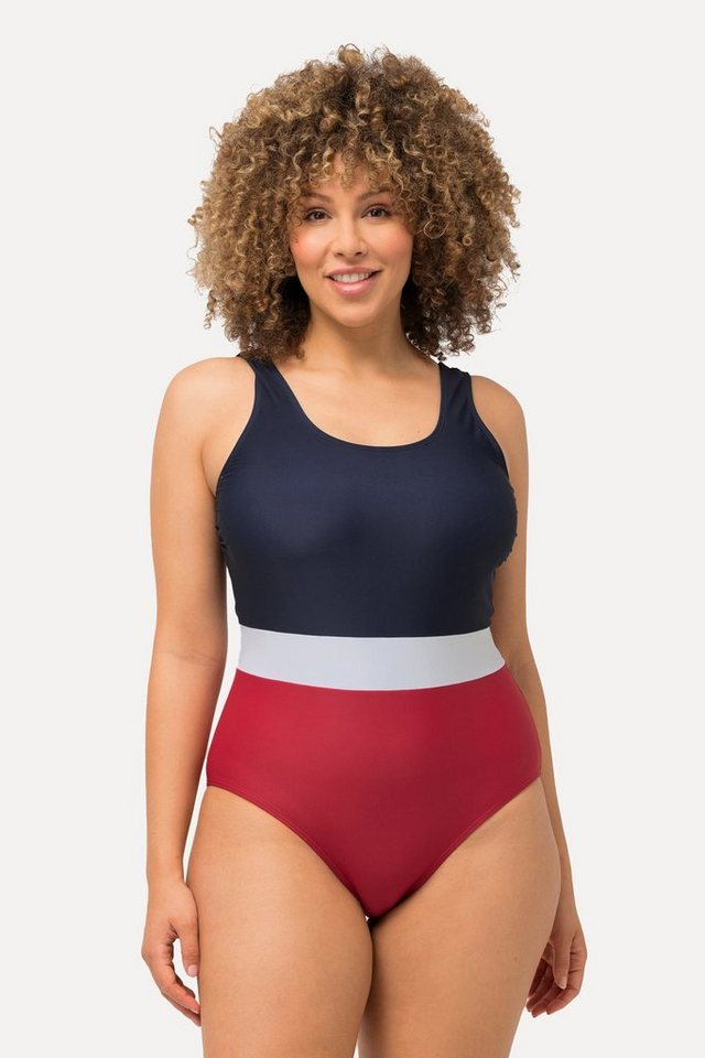 Ulla Popken Badeanzug Badeanzug Colorblocking ohne Softcups Raffung von Ulla Popken