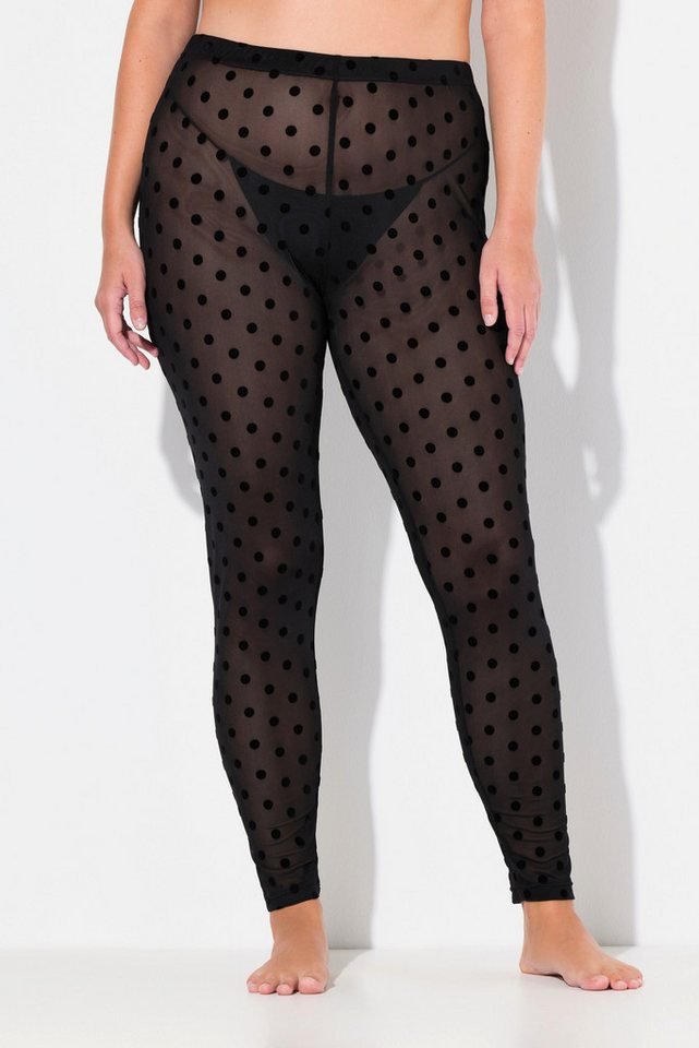 Ulla Popken Feinstrumpfhose Mesh-Leggings Flock-Punkte von Ulla Popken