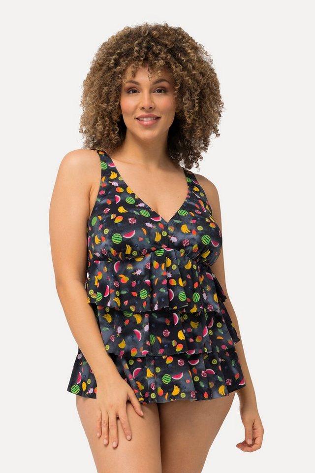 Ulla Popken Tankini Tankini Früchte Softcups Volants recycelt von Ulla Popken