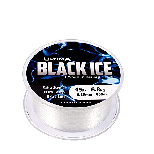 Ultima Black Ice Extra Stark Geringer Sicht Angelschnur-600m Spule, Transparent, 0.35mm-15.0lb/6.8kg von Ultima