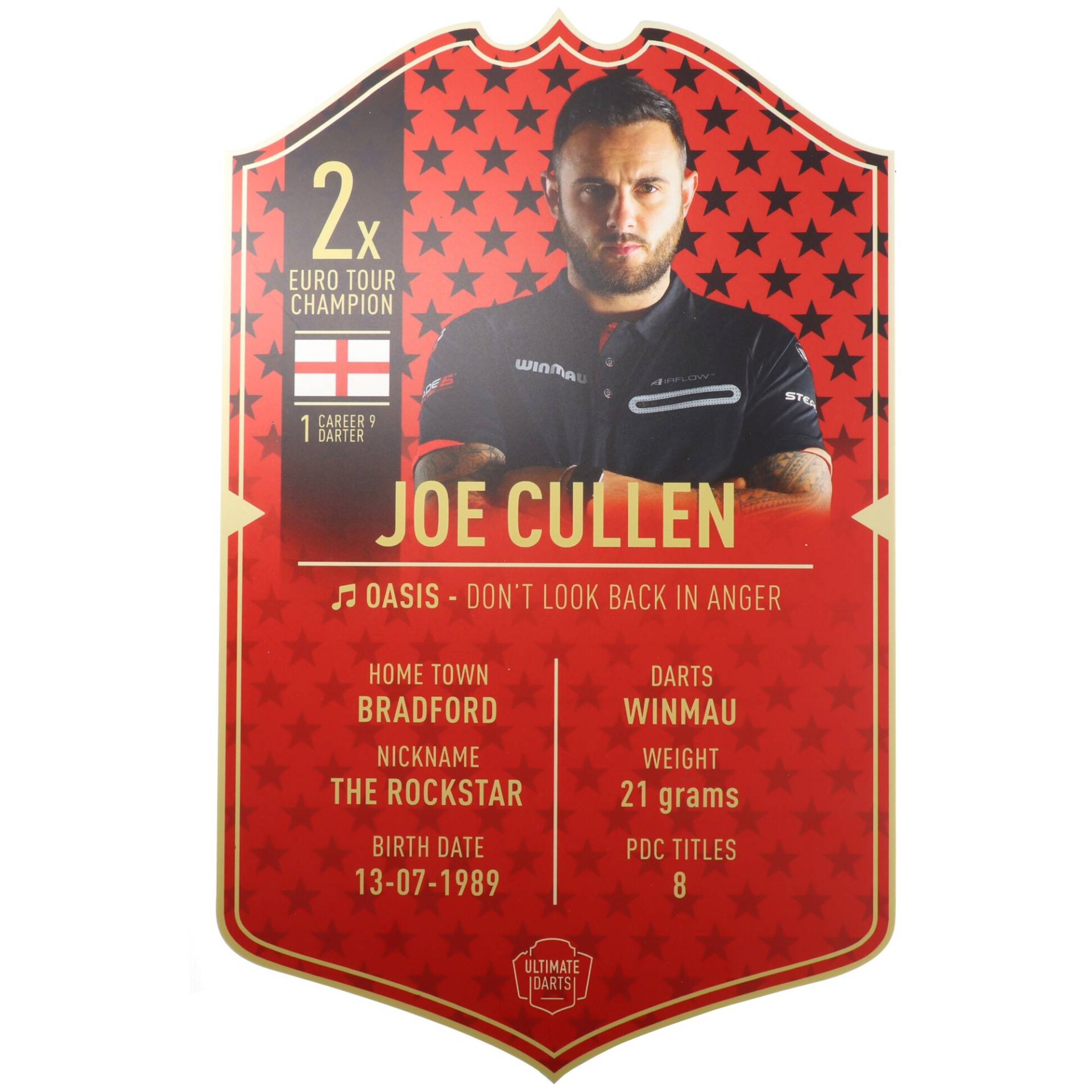 Joe Cullen Player Card 59 x 37 cm Joe Cullen Player Card 59 x 37 cm von Ultimate Darts
