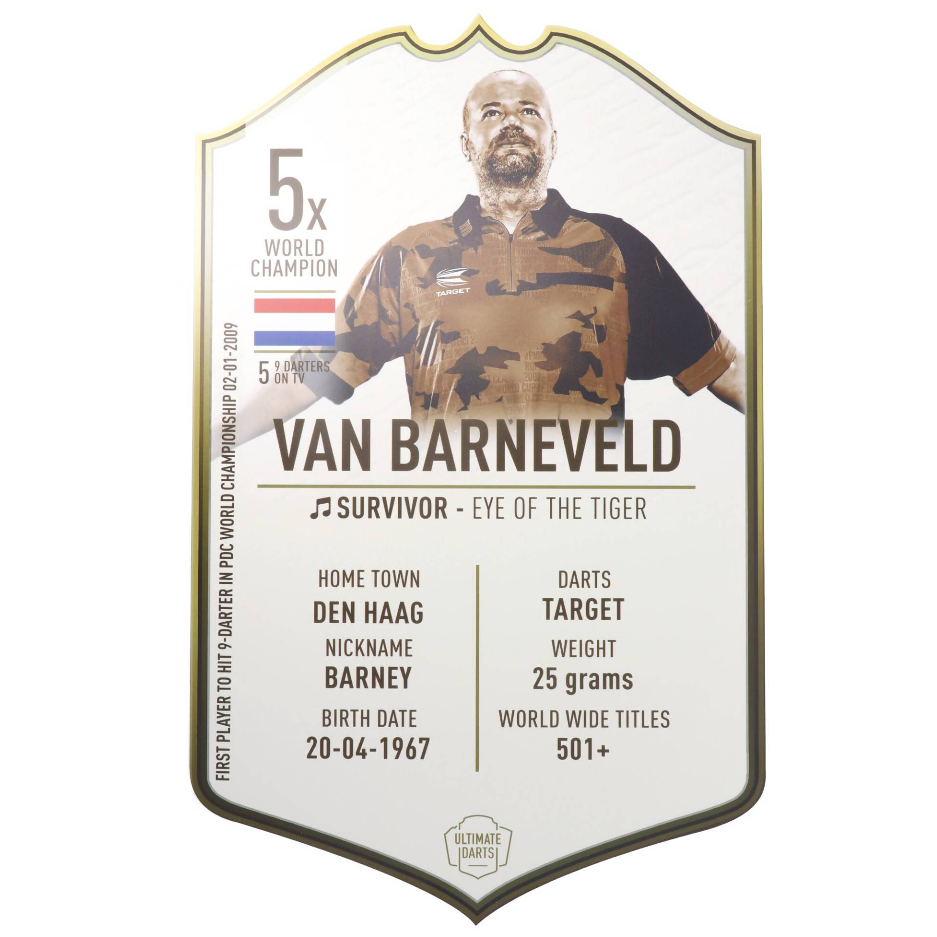 Raymond Van Barneveld Player Card weiß 59 x 37 cm Raymond Van Barneveld Player Card weiß 59 x 37 cm von Ultimate Darts