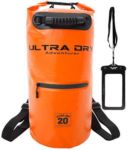 Dry Bag, wasserdichte Tasche, Rucksack, Sack mit Handy-Trockentasche und langem, verstellbarem Schultergurt, ideal für Kajakfahren/Bootfahren/Kanufahren/Rafting/Schwimmen von Ultra Dry Adventurer